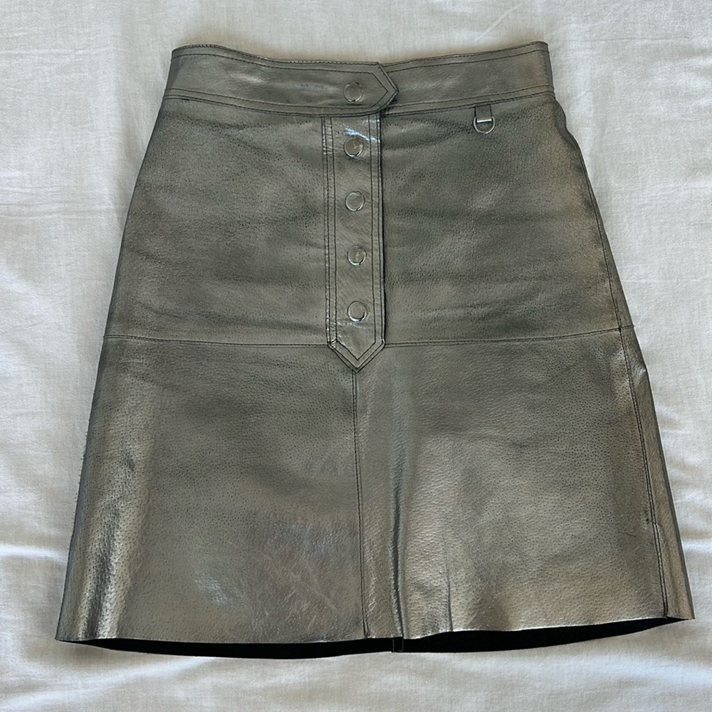 Faux leather metallic skirt, size XS